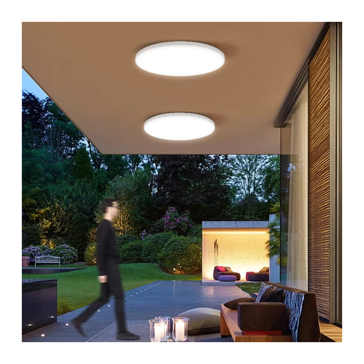 LANGYUE LED Deckenleuchte mit Radar-Bewegungsmelder in Weiß, minimalistisches Design für Flur, Treppe und Garage - Bild 3