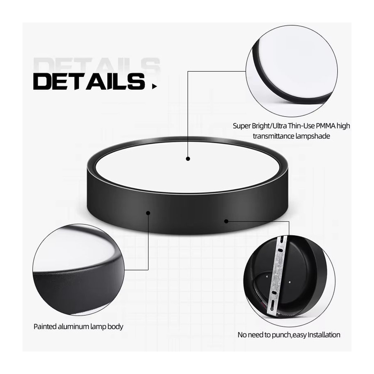 LANGYUE LED Deckenspot Aufputz Strahler aus Aluminium in Weiß, minimalistisches Design, 25W - Bild 3