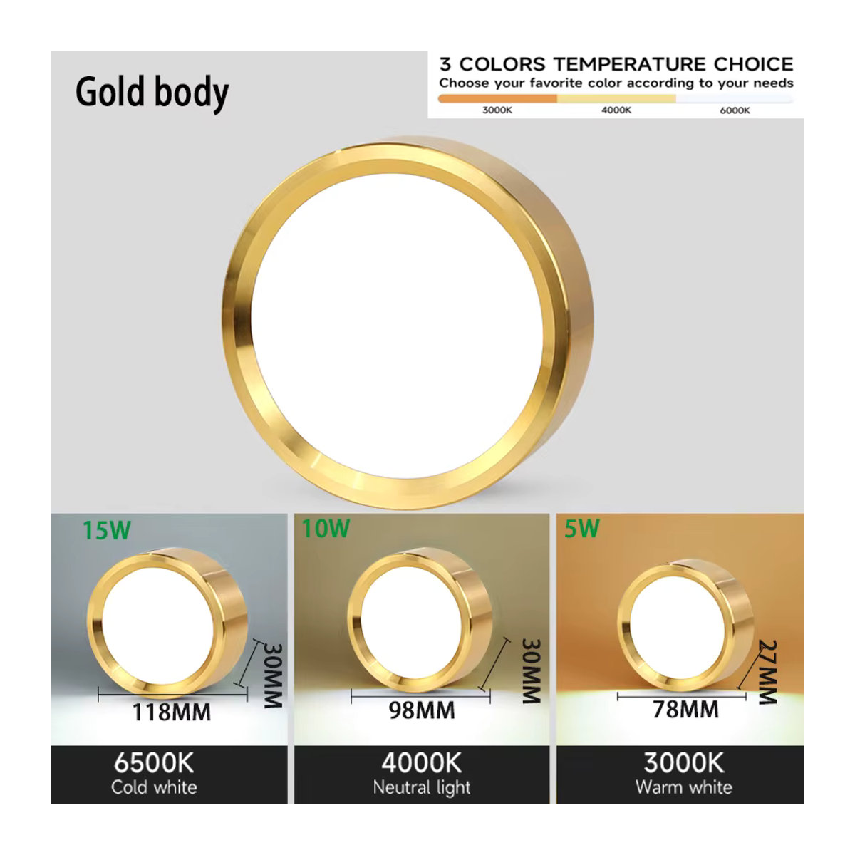 LANGYUE LED Deckenspot Modern Gold 25W - Bild 1