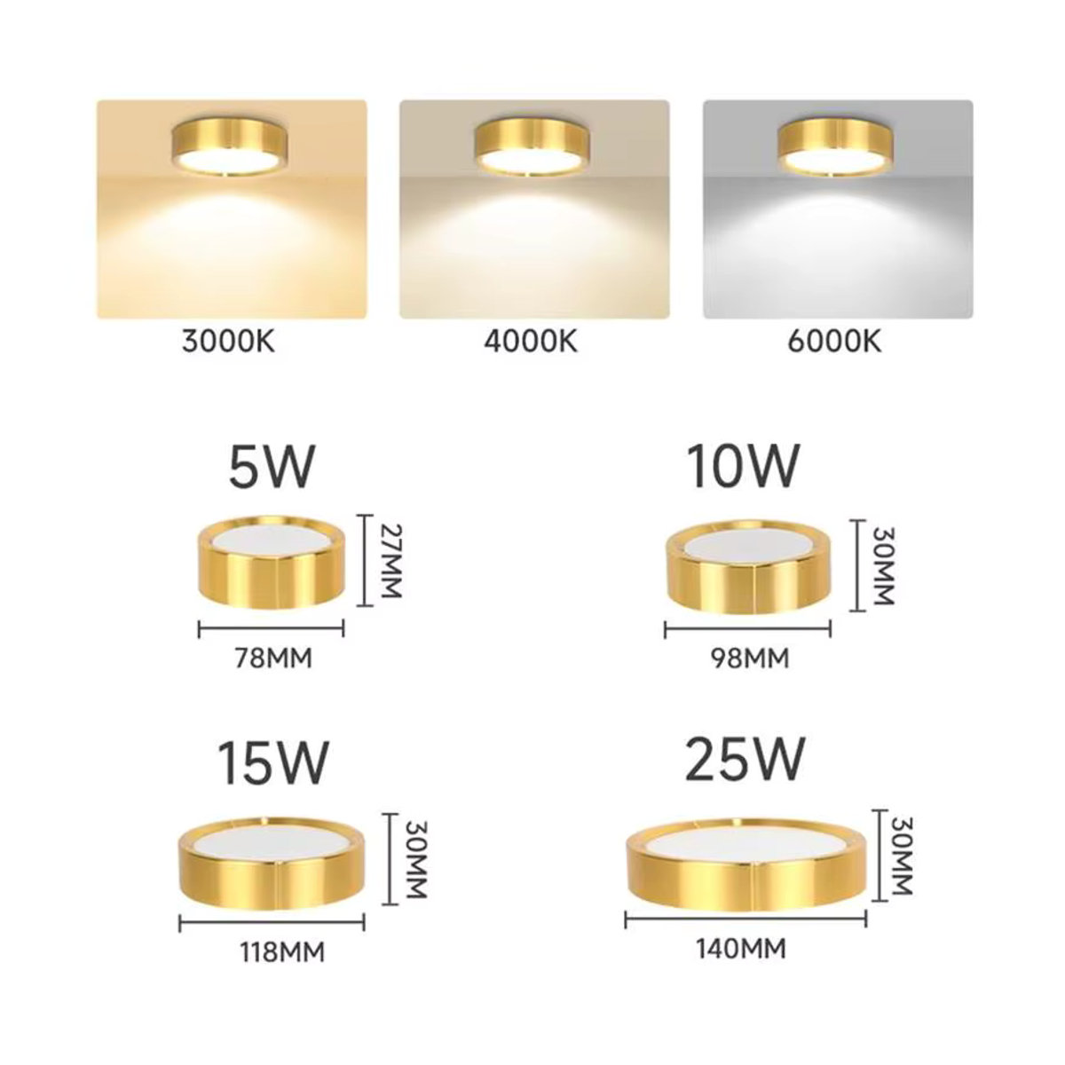 LANGYUE LED Deckenspot Modern Gold 25W - Bild 5