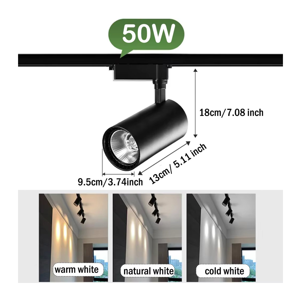 LANGYUE LED Schienenlicht 50W Hochhelle Schienenbeleuchtung für Küchenbeleuchtung und Schlafzimmer - Bild 2