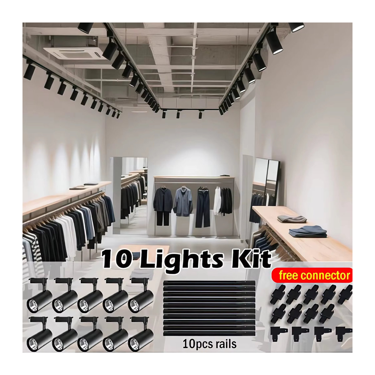 LANGYUE LED-Schienensystem Schienenbeleuchtungsset in Schwarz für Küche, Geschäft und Zuhause - Bild 2