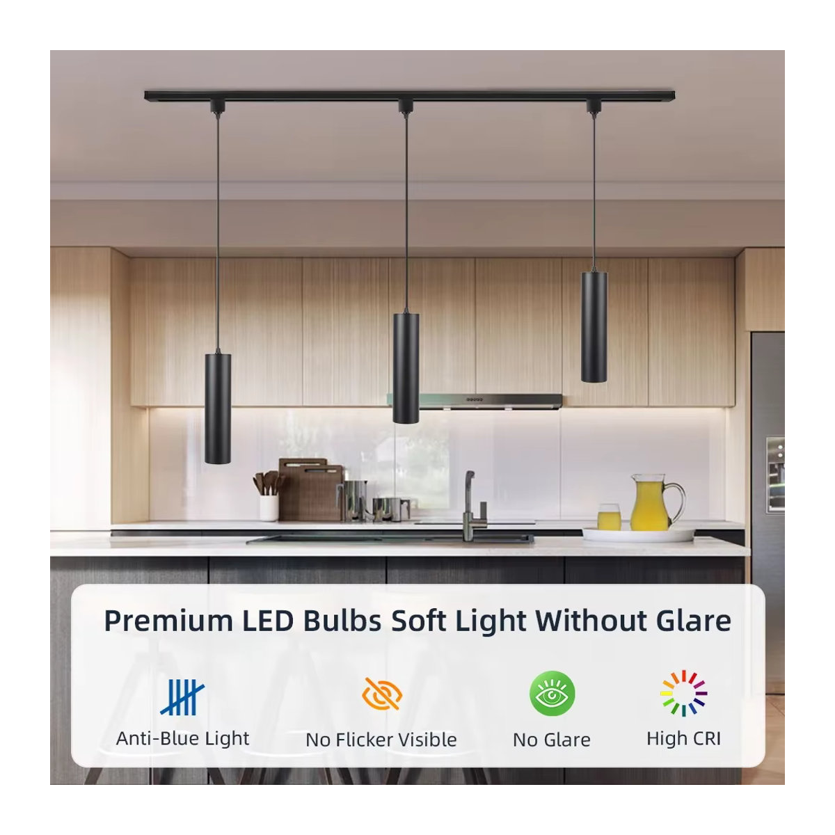 LANGYUE LED Schienensystem Schienenleuchte mit GU10 Spots in Schwarz, Modernes Beleuchtungsset für Wohnzimmer und Geschäft - Bild 5