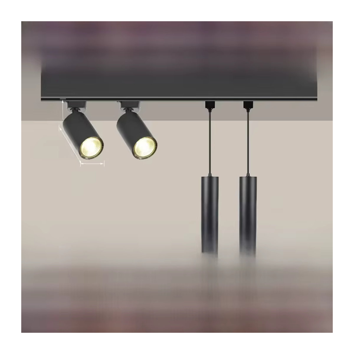 LANGYUE LED Schienensystem Schienenleuchte mit GU10 Spots in Schwarz, Modernes Beleuchtungsset für Wohnzimmer und Geschäft - Bild 6