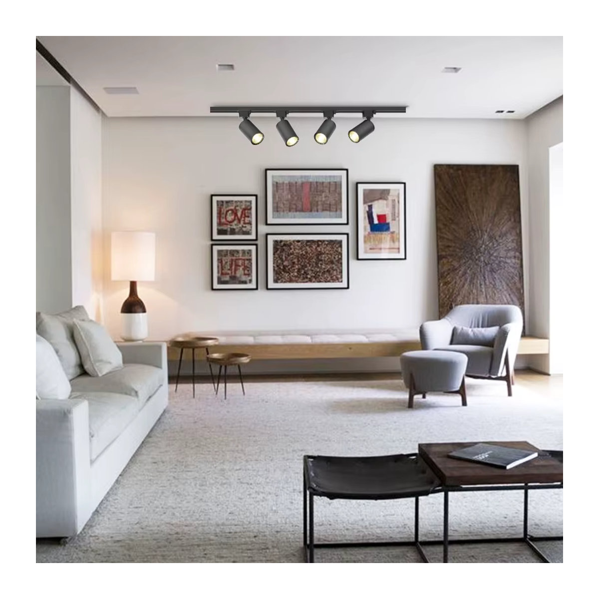 LANGYUE Schienenlicht GU10 Strahler aus Aluminium in Schwarz, dimmbar und Smart Home kompatibel - Bild 3