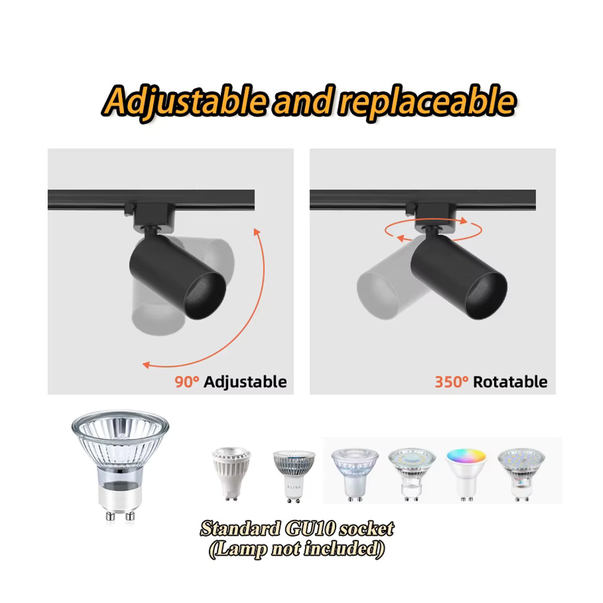 LANGYUE Smart Home GU10 Schienenlicht aus Aluminium in Schwarz, minimalistisches Spotlicht für die Decke - Bild 3