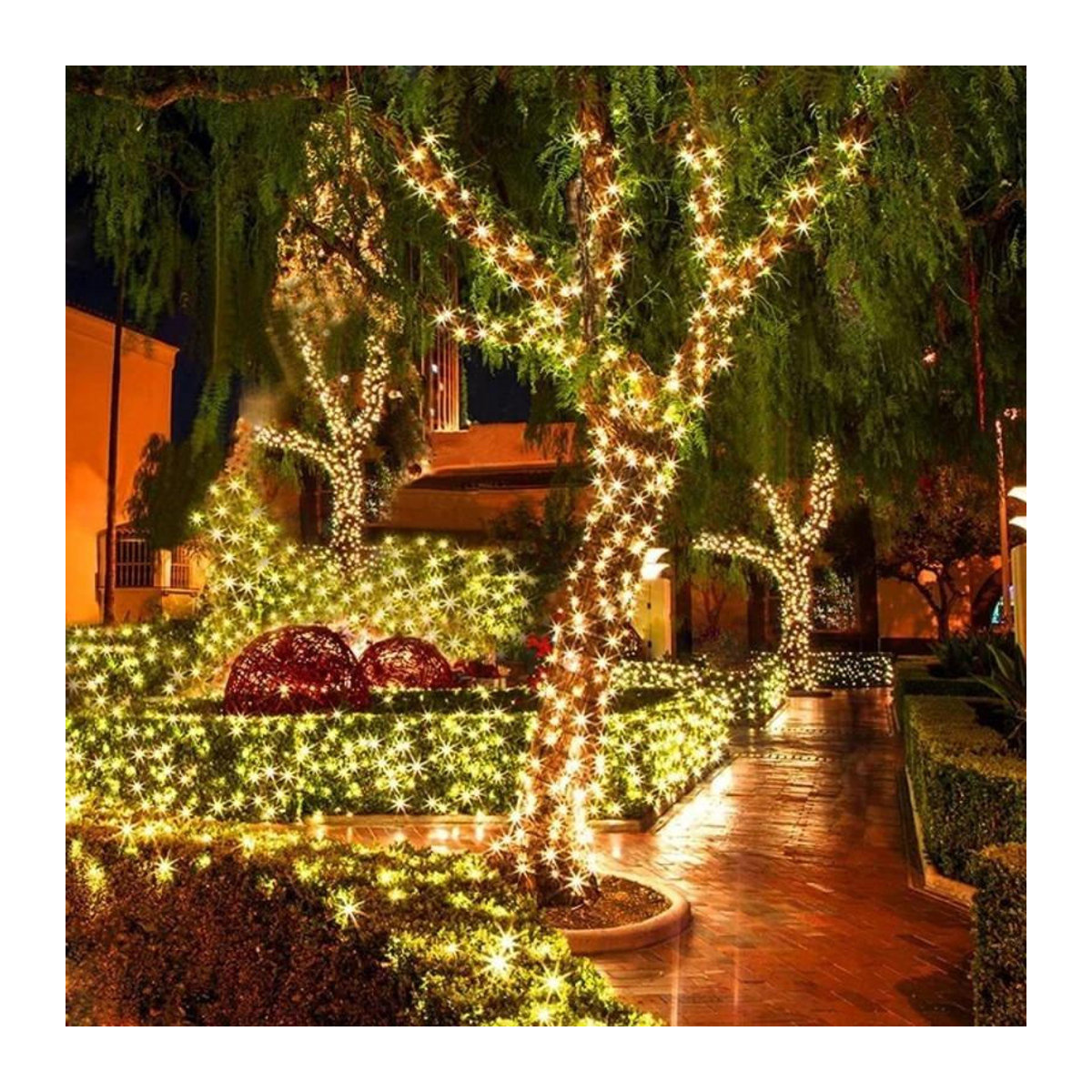 Lanzhong Home Decoration Solar-Lichterkette mit 50 LED, mehrfarbig, wasserdicht IP65, 7m Länge für Garten und Außenbereich - Bild 7