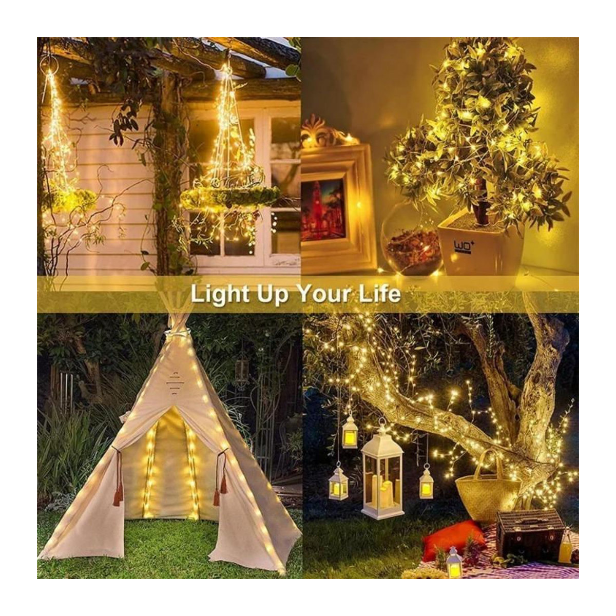 Lanzhong Home Decoration Solar-Lichterkette mit 50 LED, mehrfarbig, wasserdicht IP65, 7m Länge für Garten und Außenbereich - Bild 8