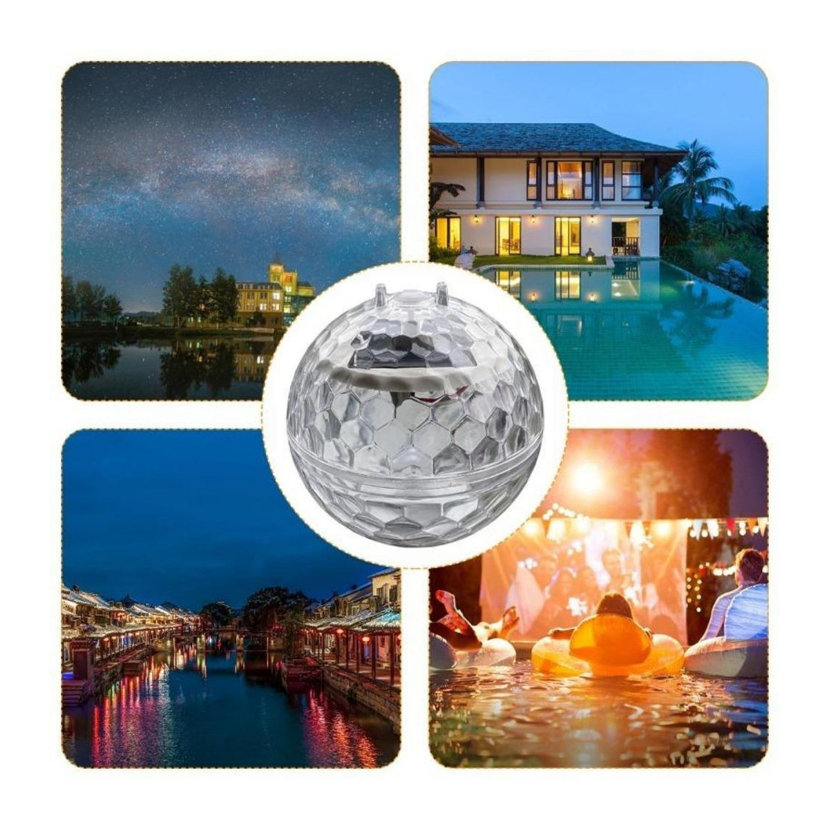 Lanzhong Solar Schwimmlicht mit LED und Farbwechsel für Schwimmbad, Teich und Aquarium, Warmweiß und Bunt, Kunststoff - Bild 10