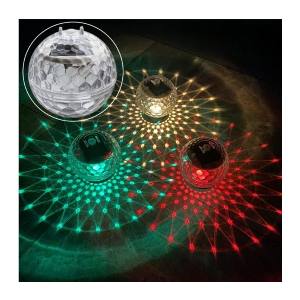 Lanzhong Solar Schwimmlicht mit RGB Farbwechsel, wasserdichte LED Solar-Lampe für Schwimmbad, Teich und Aquarium, Bunt - Bild 1