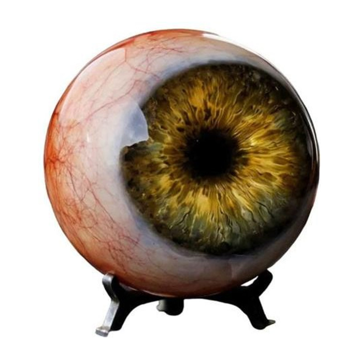 Laojiumenhh Augapfel-Figur als realistisches 3D-Ornament in Gelb für Halloween und gotische Dekoration - Bild 1