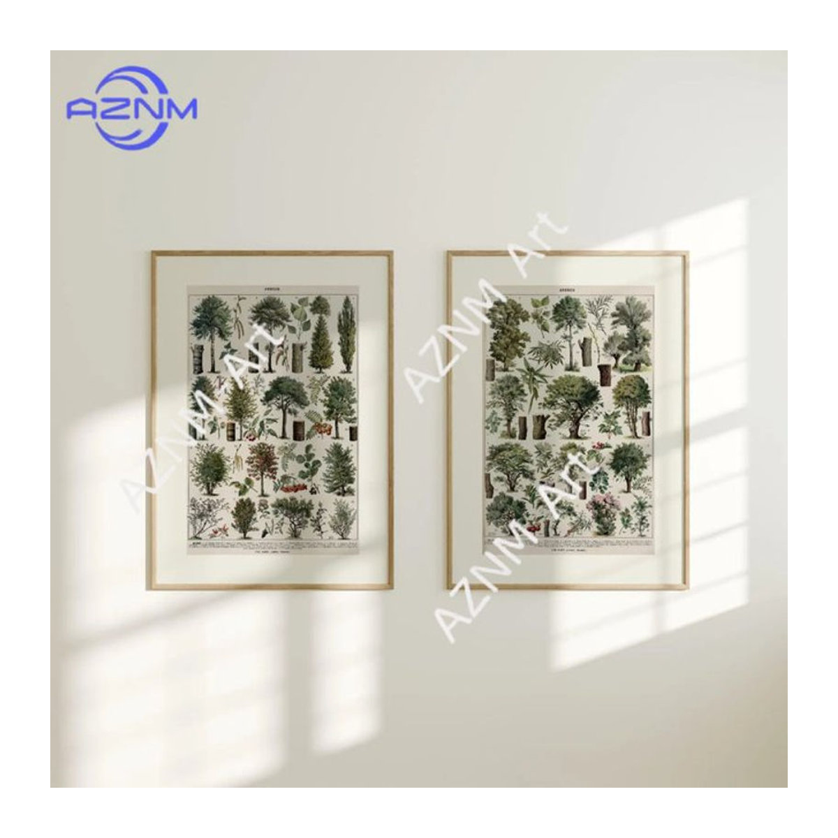 Larousse Vintage Botanische Wandkunst-Poster mit floralen Pflanzenarten-Illustrationen aus Papier, mehrfarbig - Bild 1