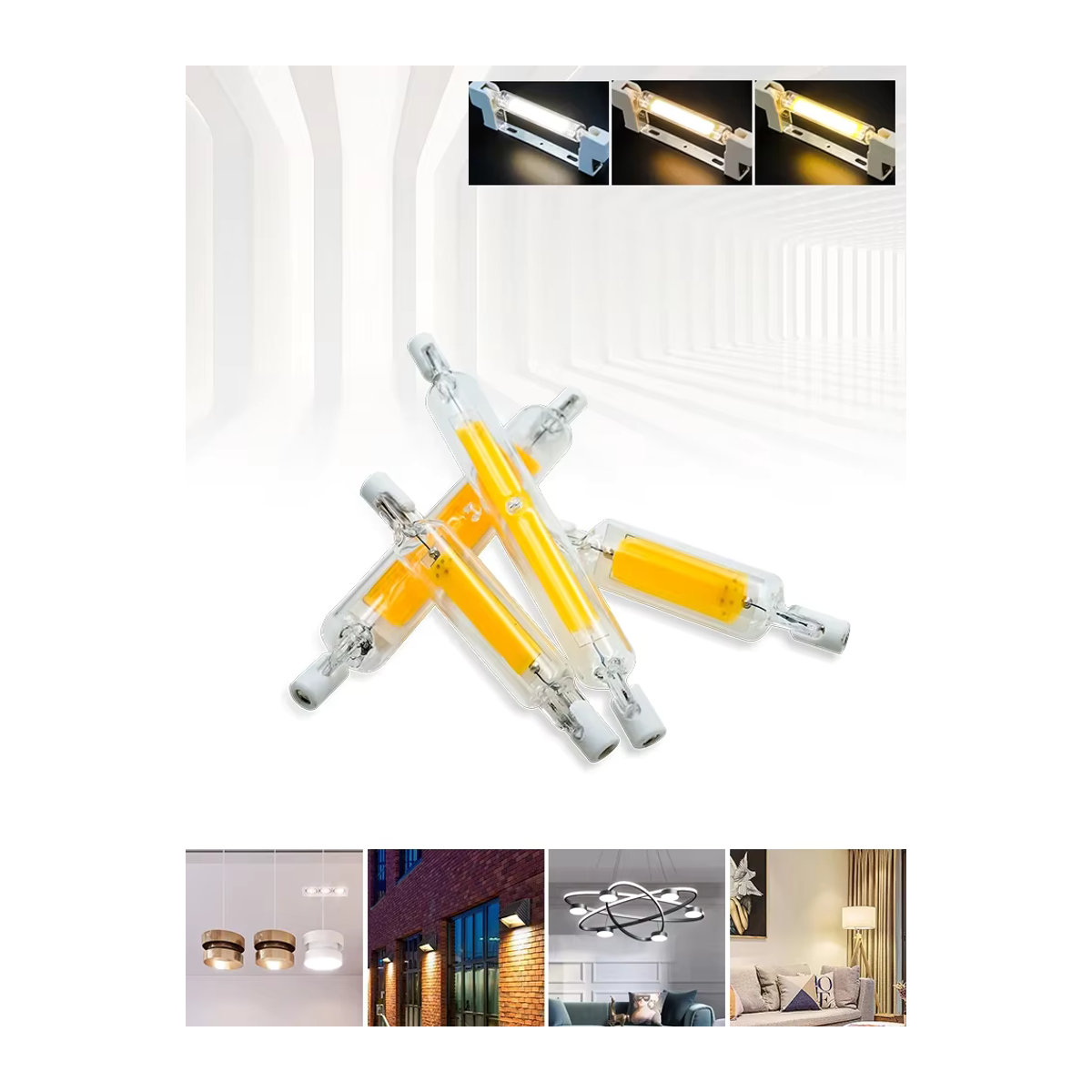 LARZI R7s COB LED Glas Rohr Glühbirne als Halogen Ersatz für J78 und J118 - Bild 6
