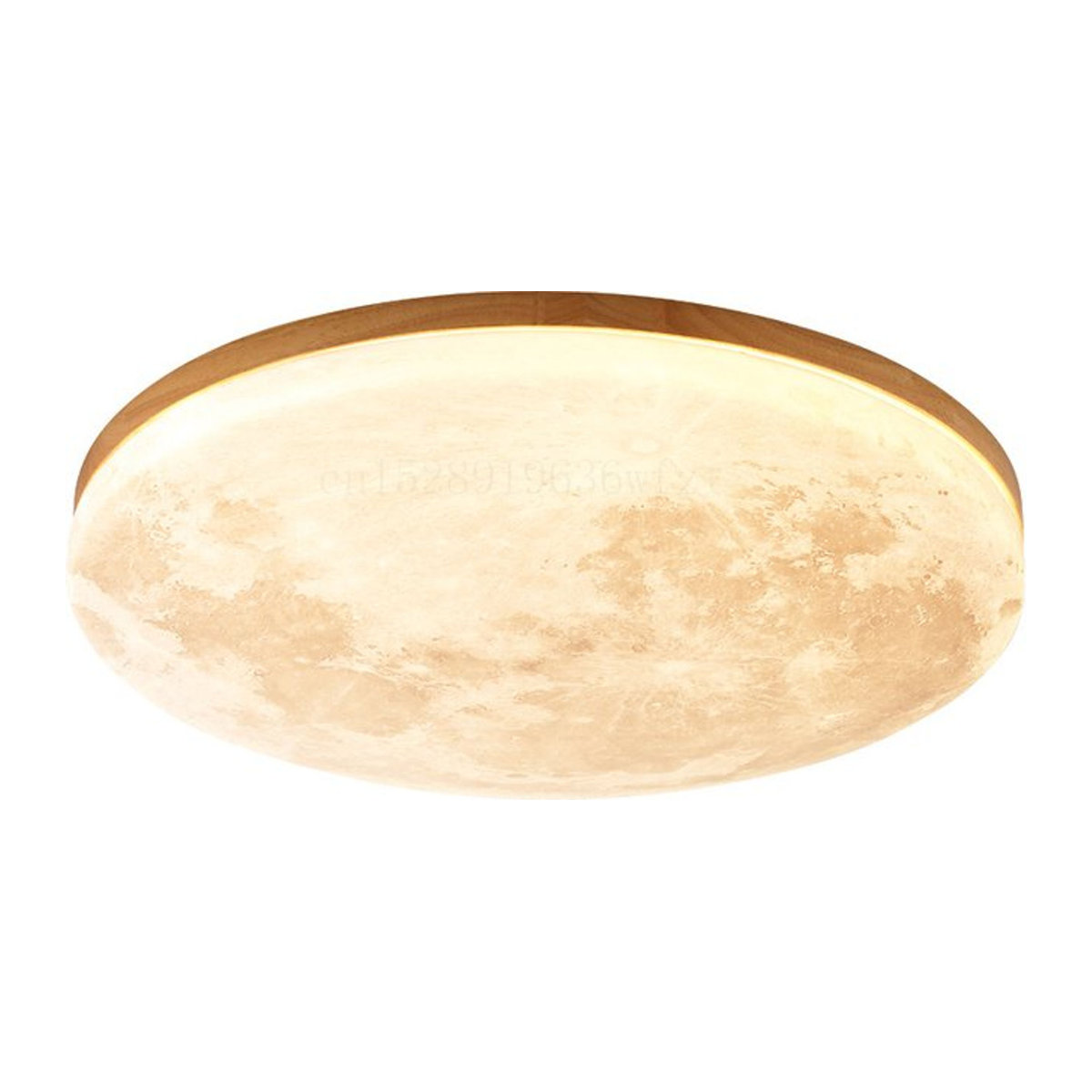 Lava Ball Mond Deckenlampe aus Massivholz in Natur mit LED-Beleuchtung für Wohnzimmer und Schlafzimmer - Bild 1