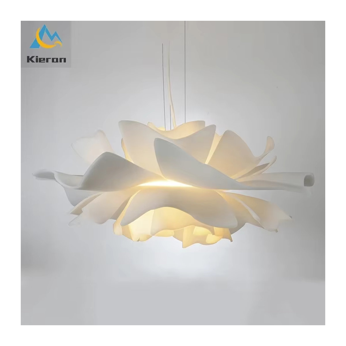 Lava Corki LED Kronleuchter in Weiß mit Acryl-Blumen-Design für Wohnzimmer, Schlafzimmer und Restaurant, B/T/H: 40 x 40 x 295 cm - Bild 4