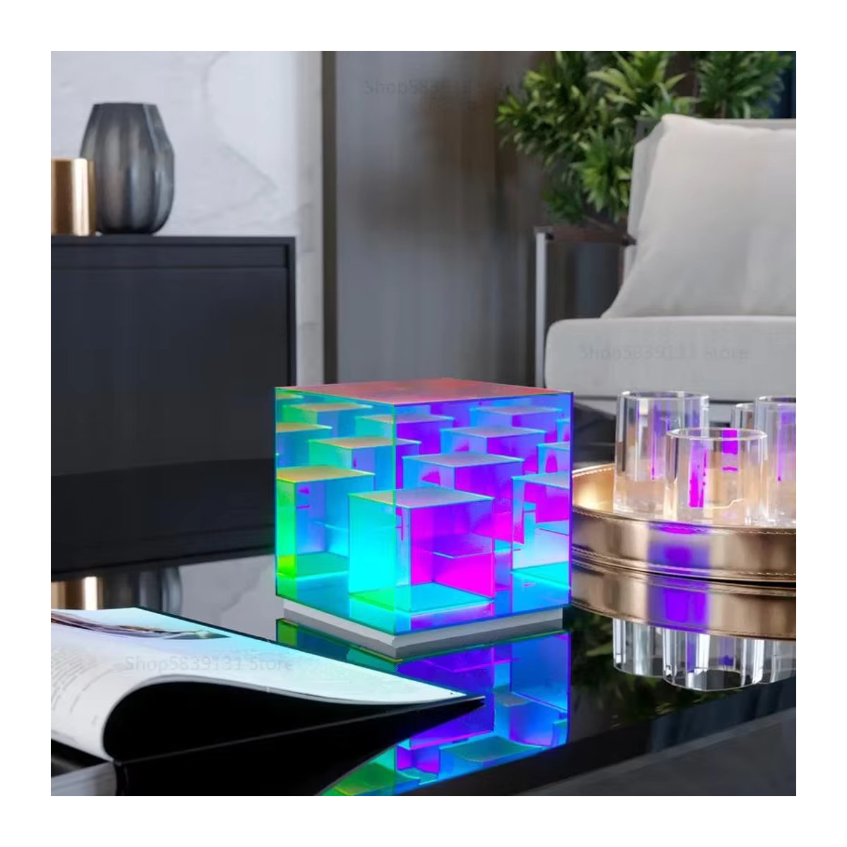 Lava Corki LED Magic Cube Lampe aus Acryl, bunte Tischleuchte für deinen Schreibtisch - Bild 3
