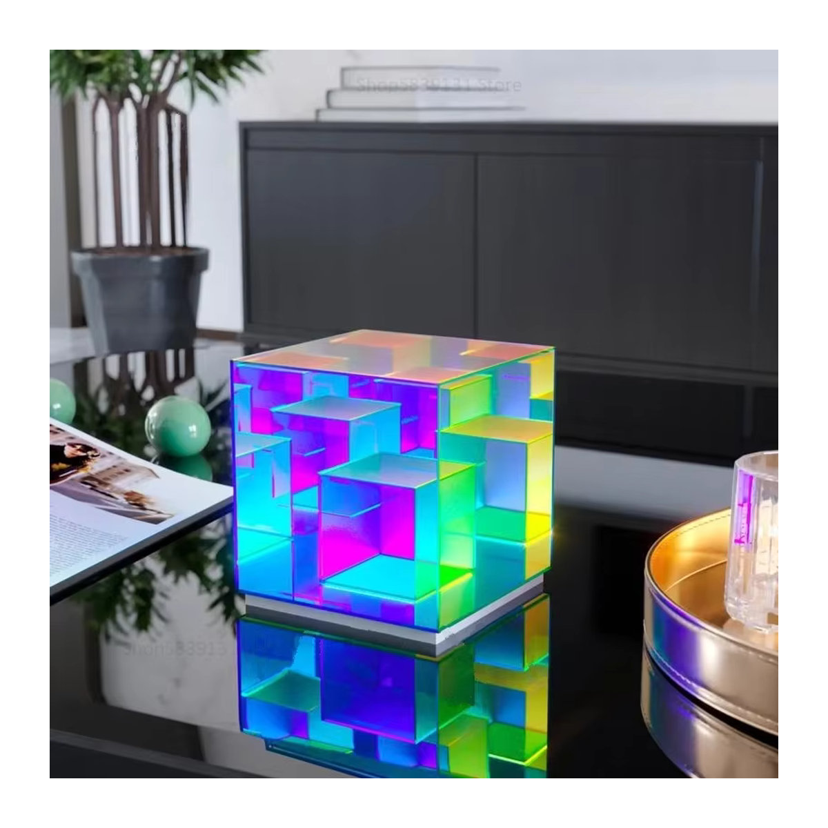 Lava Corki LED Magic Cube Lampe aus Acryl, bunte Tischleuchte für deinen Schreibtisch - Bild 4