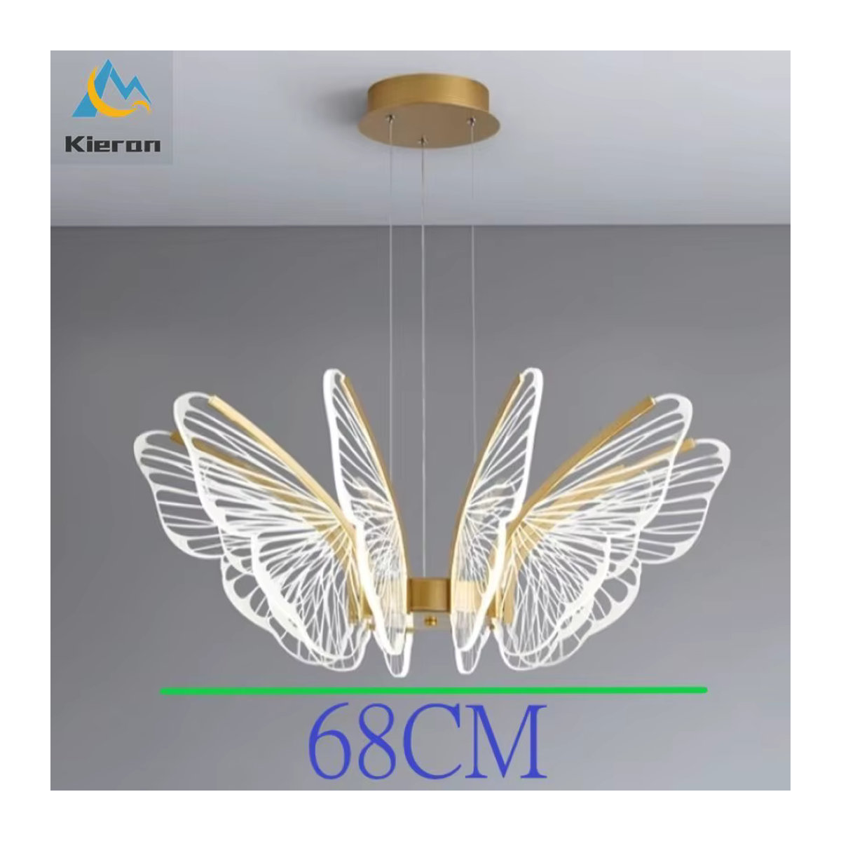 Lava Corki Nordic Moderne Schmetterling LED Kronleuchter mit integriertem Tricolor-Licht für Wohnzimmer, Schlafzimmer und Restaurant - Bild 4