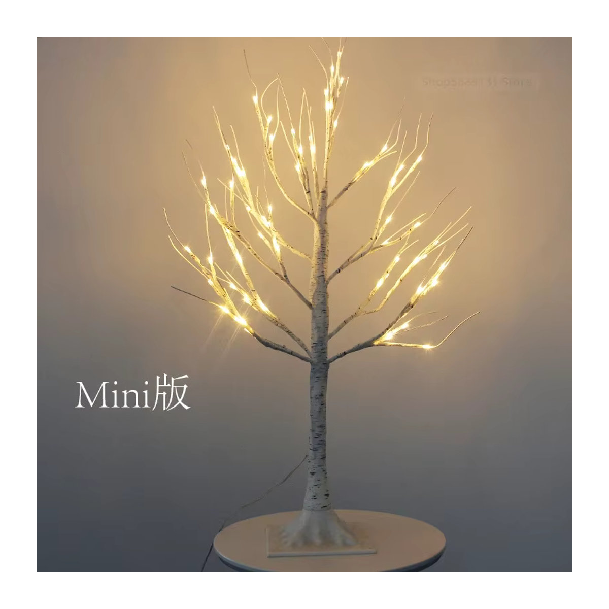 Lava Corki Skandinavischer LED Tischlampen Weiß Birke Baum mit dekorativen Zweigen für Weihnachten und Indoor-Dekoration - Bild 3