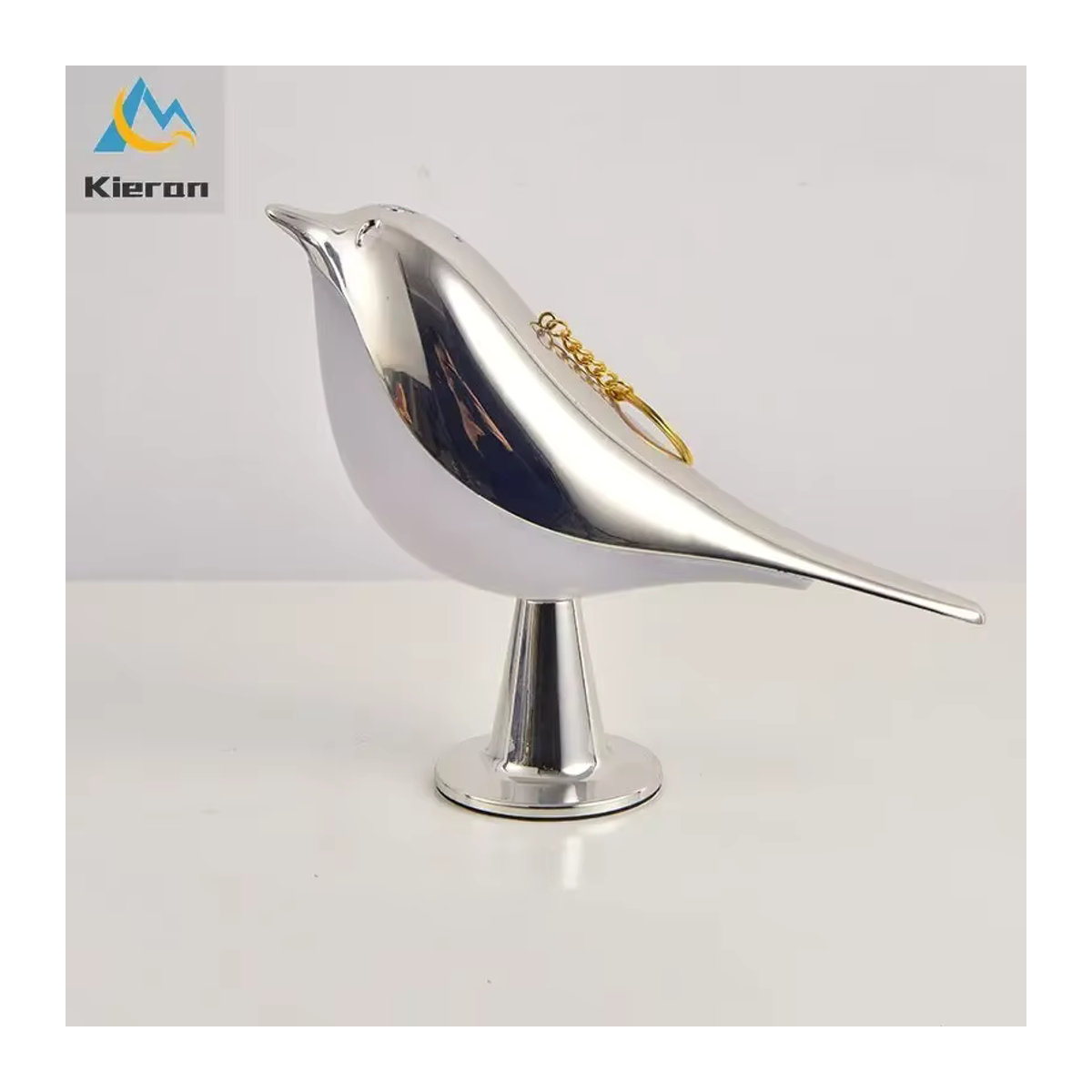 Lava Corki Tischlampe in Silber aus Metall im Nordic Modern Design mit Elster Vogel Motiv und Touch-Funktion - Bild 2