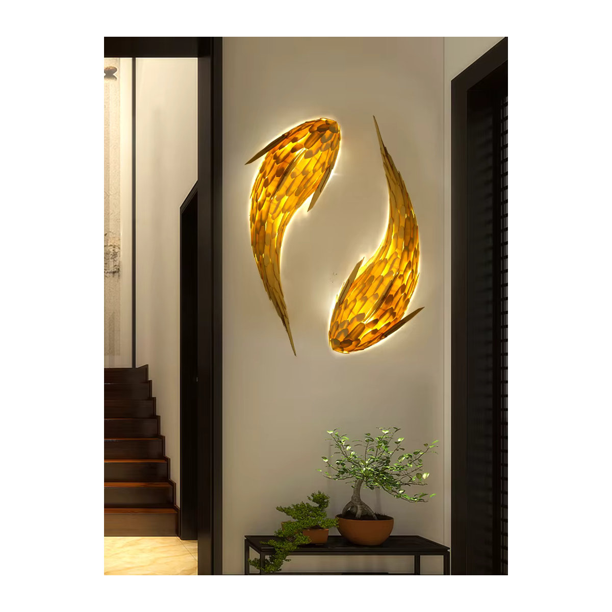 Lava Corki Wandleuchte aus Bambus in Gelb im Nordic Modern Design für Wohnzimmer und Hotel - Bild 3