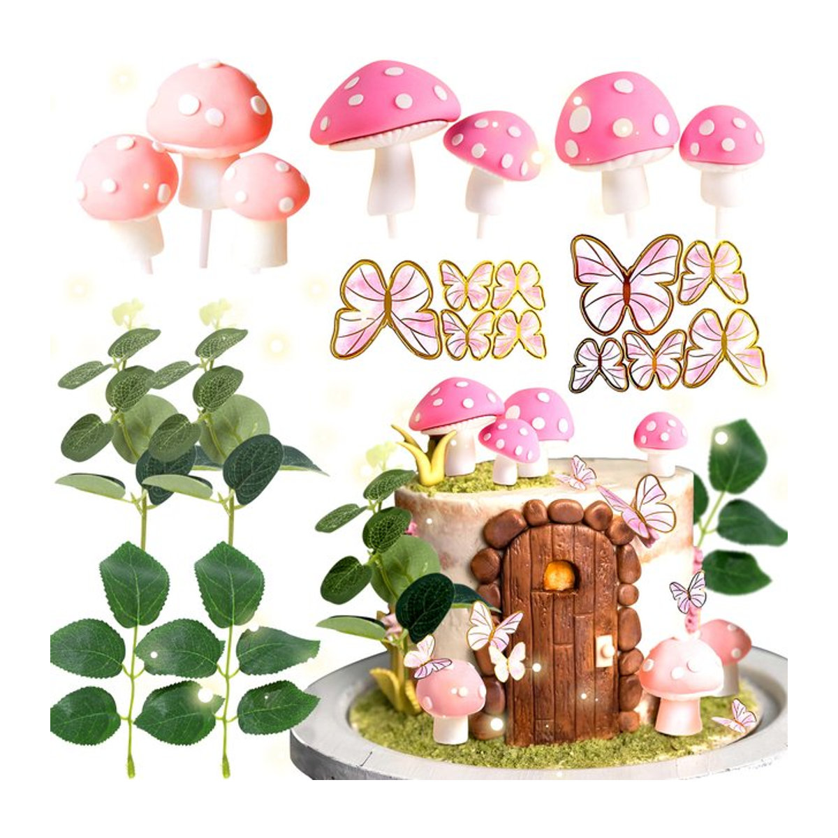LaVenty Pilz Haus Kuchen Dekoration in Rosa und Pink - Bild 1