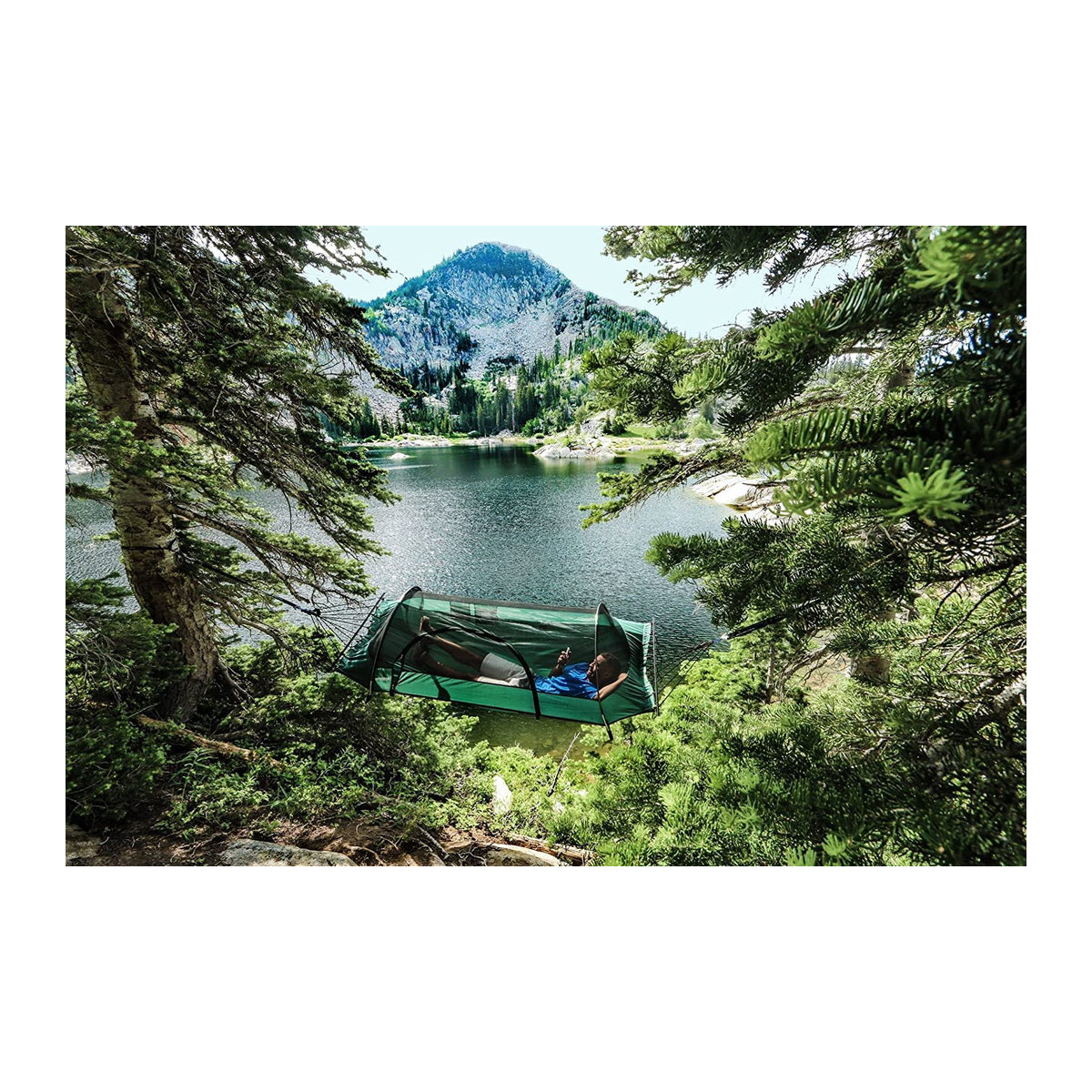 Lawson Hängematte Blue Ridge Camping in Marineblau mit spezieller Aufhängung und Gurten - Bild 5