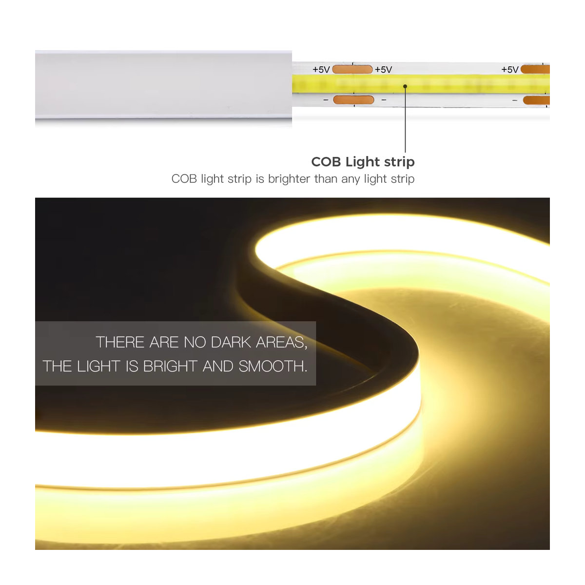 Lcamaw Küchen-Neonlicht USB-LED-Leuchte mit PIR-Bewegungssensor und Silikon-COB-Streifen in Weiß, Neutralweiß, 11 mm leuchtender Oberflächendurchmesser - Bild 2