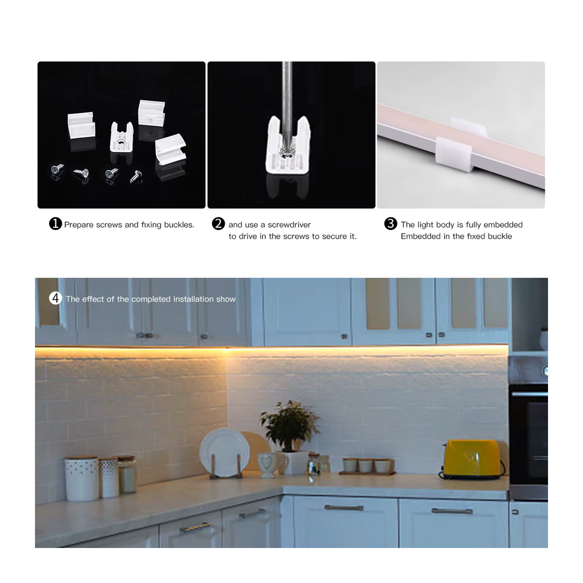 Lcamaw Küchen-Neonlicht USB-LED-Leuchte mit PIR-Bewegungssensor und Silikon-COB-Streifen in Weiß, Neutralweiß, 11 mm leuchtender Oberflächendurchmesser - Bild 5