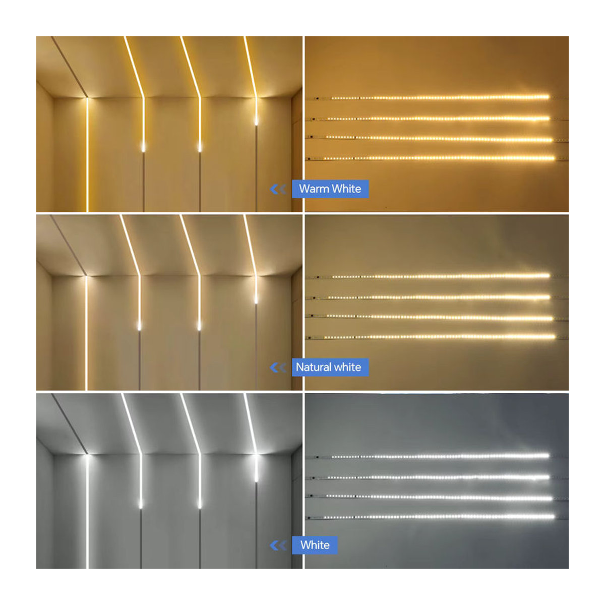 Lcamaw LED-Band-Wandleuchte in Weiß mit PIR-Bewegungssensor und Wasserfluss-Lichteffekt, einstellbare Szenen, Geschwindigkeit und Helligkeit für Decken- und Treppendekoration - Bild 3