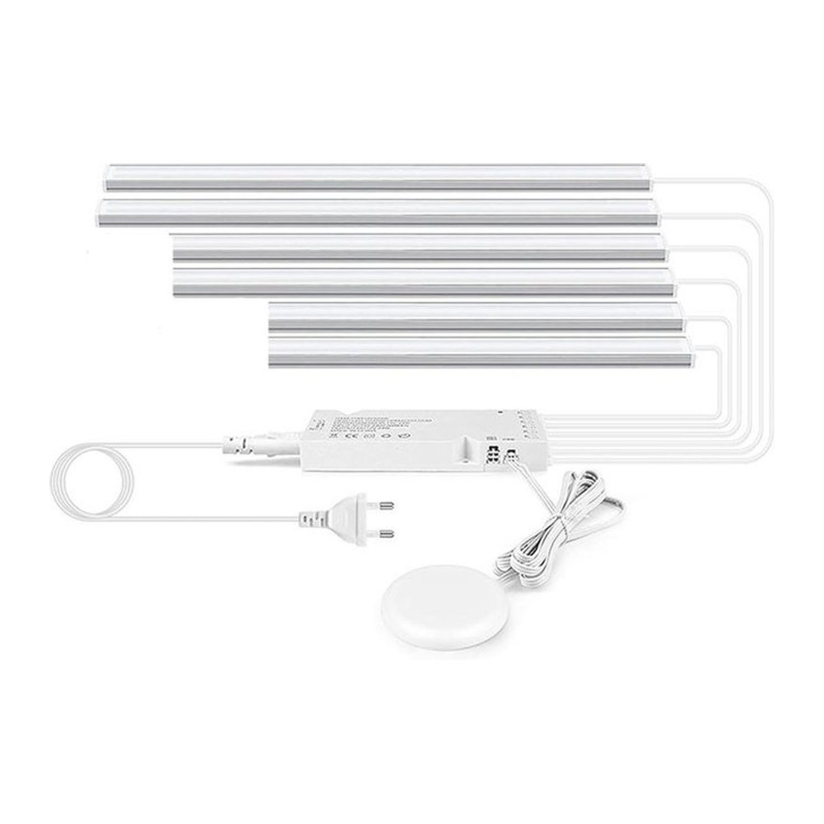 Lcamaw Lighting LED Wandbeleuchtung Set aus Aluminium mit Berührungssensor und Dimmfunktion, Weiß, 6 Stück (2x 30 cm, 2x 40 cm, 2x 50 cm) - Bild 1
