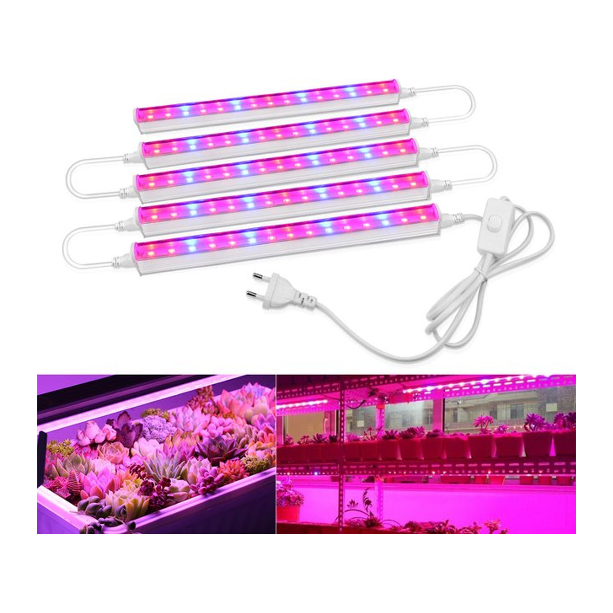 Lcamaw Vollspektrum LED Pflanzenlampe T5 Röhre für Hydrokultur und Pflanzenwachstum, Länge: 29 cm - Bild 1