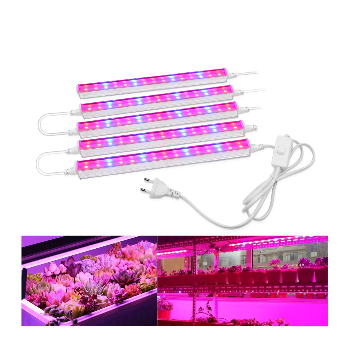 Lcamaw Vollspektrum LED Pflanzenlampe T5 Röhre für Hydrokultur und Pflanzenwachstum, Länge: 29 cm - Bild 5