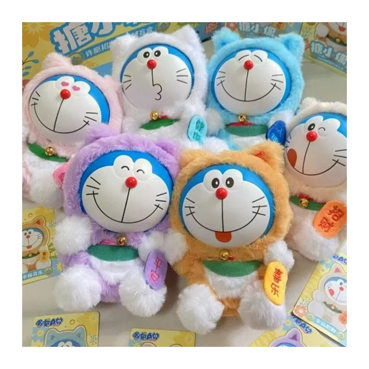 LDCX Doraemon Anime Glücksbringer Blindbox Mehrfarbige Vinyl-Plüschfigur als Mystery-Sammelfigur - Bild 1
