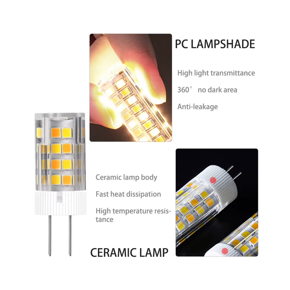 lebeisenf LED-Lampen mit G4/G9-Sockel, dreifarbige Schaltung (3000K, 4000K, 6000K) für 220 V - Bild 3