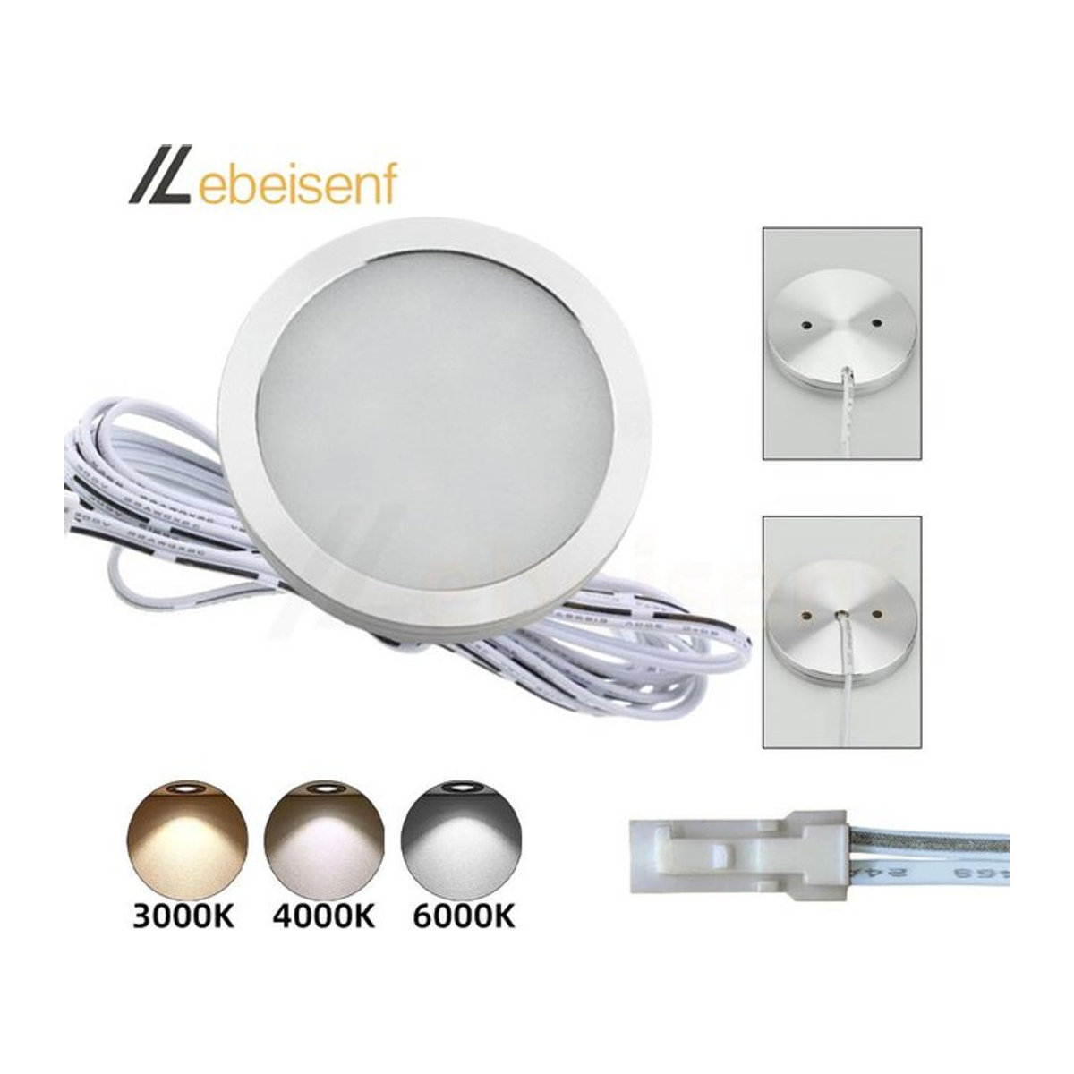 Lebeisenf LED Möbelbeleuchtung Silber, minimalistische Acryl Deckenleuchte Warmweiß, 5 W, DC 12 V - Bild 1