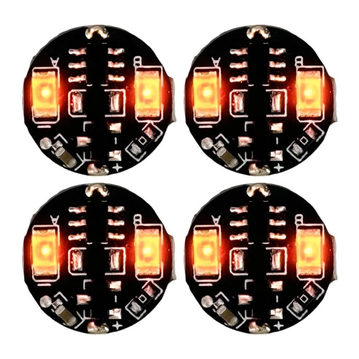 Lebonarier 4er-Set LED-Lichter in Orange mit Dauerlicht und Blinklicht sowie Magnetschalter, kompatibel mit CR927-Batterien - Bild 1