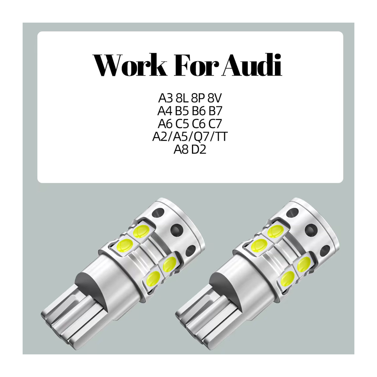 LECIBUBI LED Umrisslicht Parkplatz Birne T10 194 W5W Canbus Set für Audi A3 A4 A5 A6 A8 Q7 TT - Bild 2