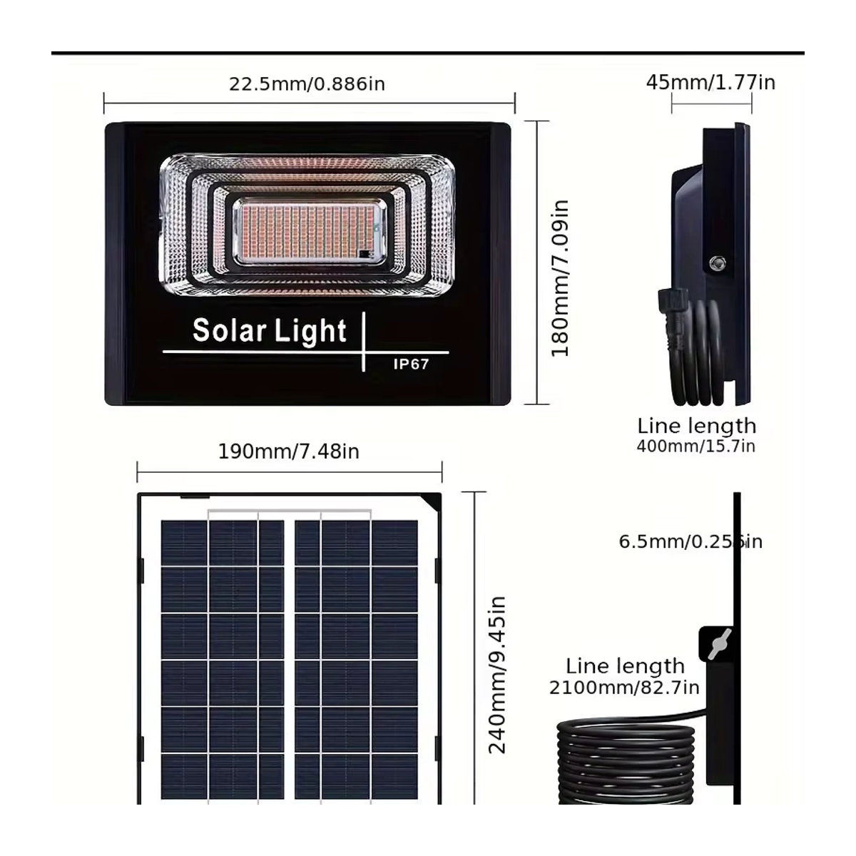 Leclstar Solar-LED-Pflanzenwachstumslampe Schwarz, 35/60 W Vollspektrum-Außenstrahler mit Fernbedienung und wasserdichter Phytolampe für Innen- und Außenbereich - Bild 6
