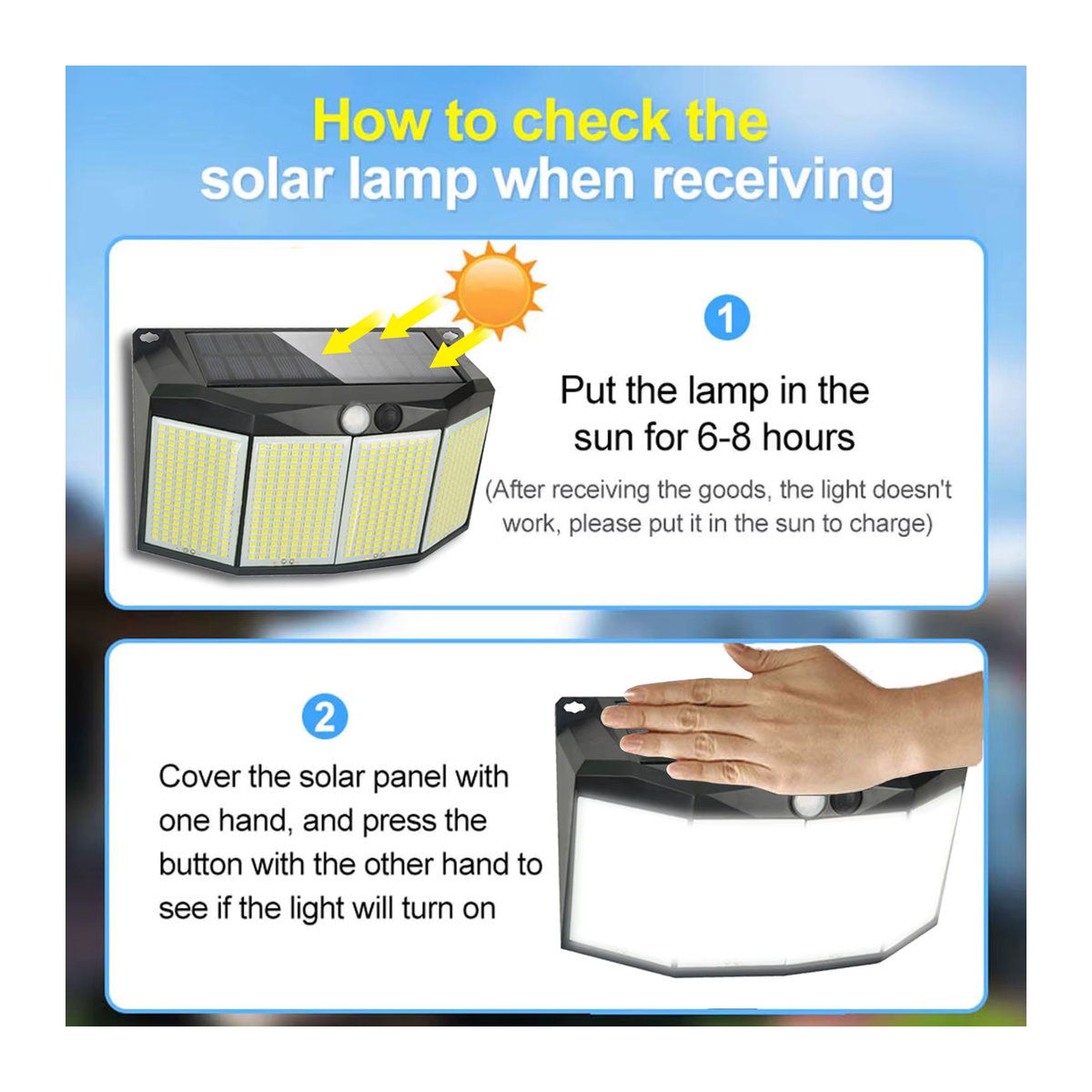 Leclstar Solar Wandleuchte mit 576 LEDs, Wasserdicht, Bewegungssensor und 3 Arbeitsmodi, Schwarz, Modern - Bild 5