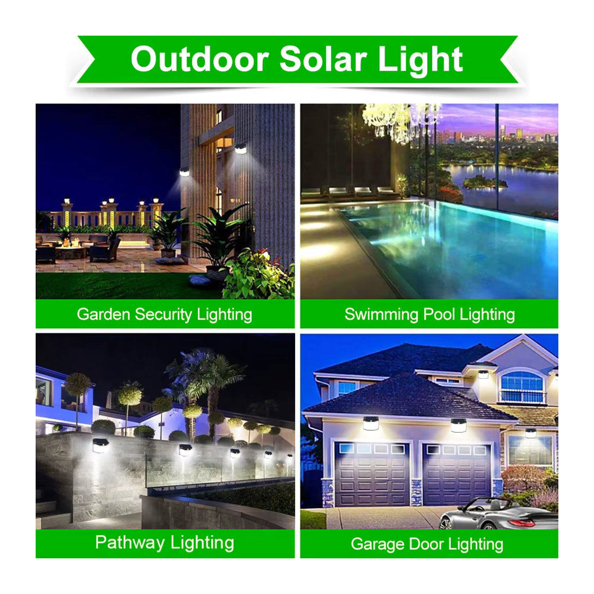 Leclstar Solar Wandleuchte mit 576 LEDs, Wasserdicht, Bewegungssensor und 3 Arbeitsmodi, Schwarz, Modern - Bild 6