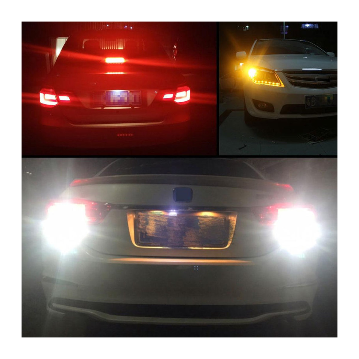 LED Auto Leuchtmittel für Blinker, Bremslicht und Rückfahrleuchte BA15S PY21W P21W in Gelb - Bild 3