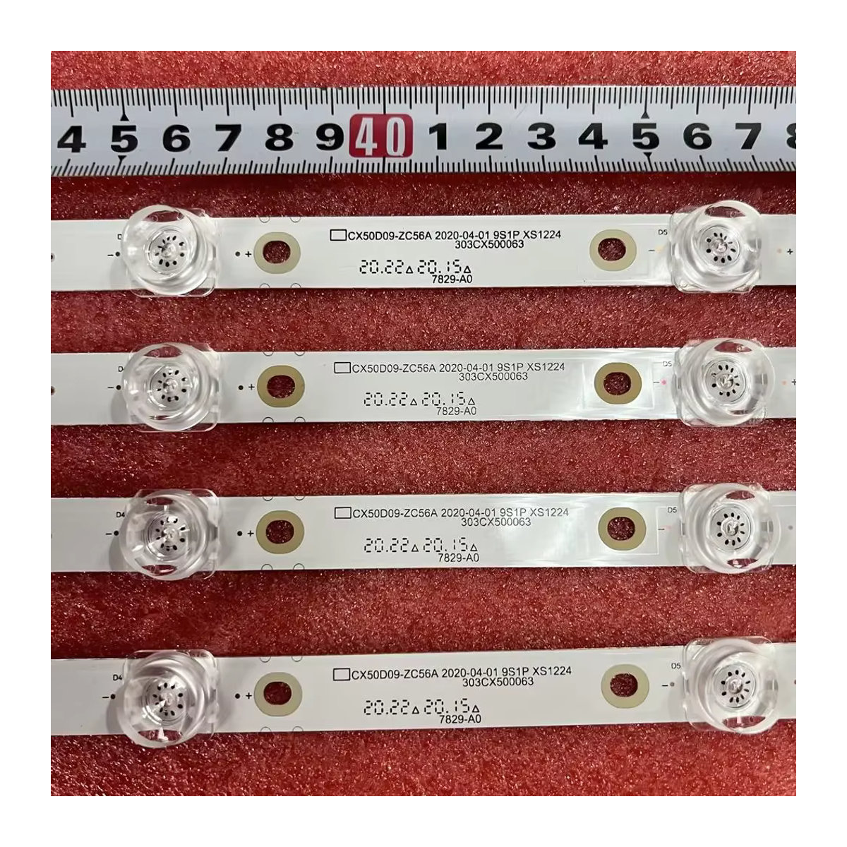 LED Backlight Strips für TV mit 9 LEDs für Modelle CX50D09-ZC56AG-01, CX50D09-ZC23AG-05, CX500DLEDM, SKYLINE 50U660TS, 50UST5970 und ST-5050B - Bild 2