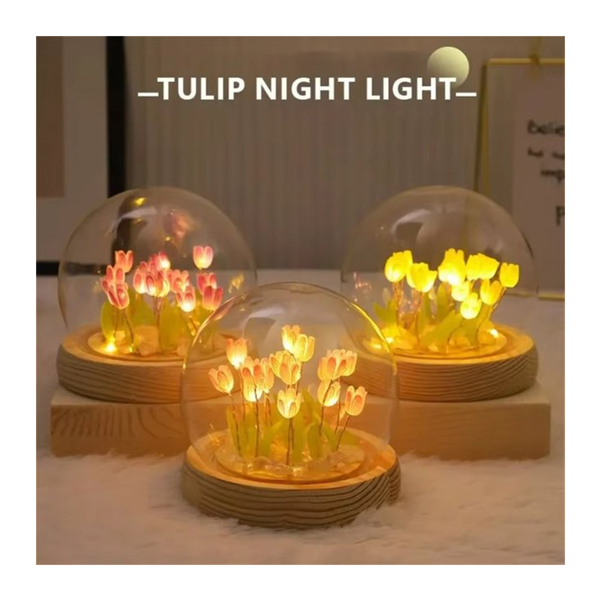 LED DIY Mini Tulpe Nachtlicht Set in Lila als handgemachtes Deko-Ornament für Mädchen und Kinder - Bild 1