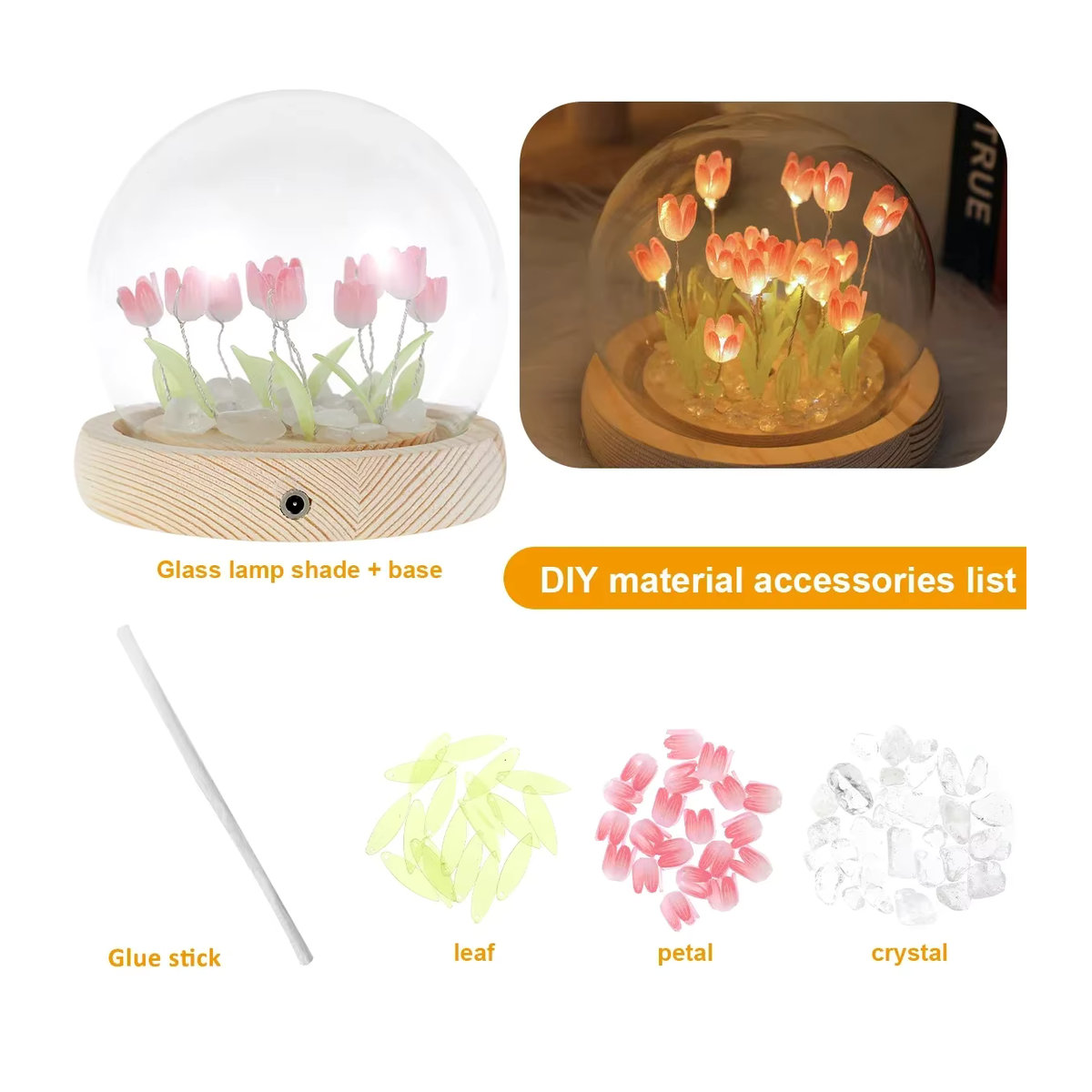 LED DIY Mini Tulpe Nachtlicht Set in Lila als handgemachtes Deko-Ornament für Mädchen und Kinder - Bild 2