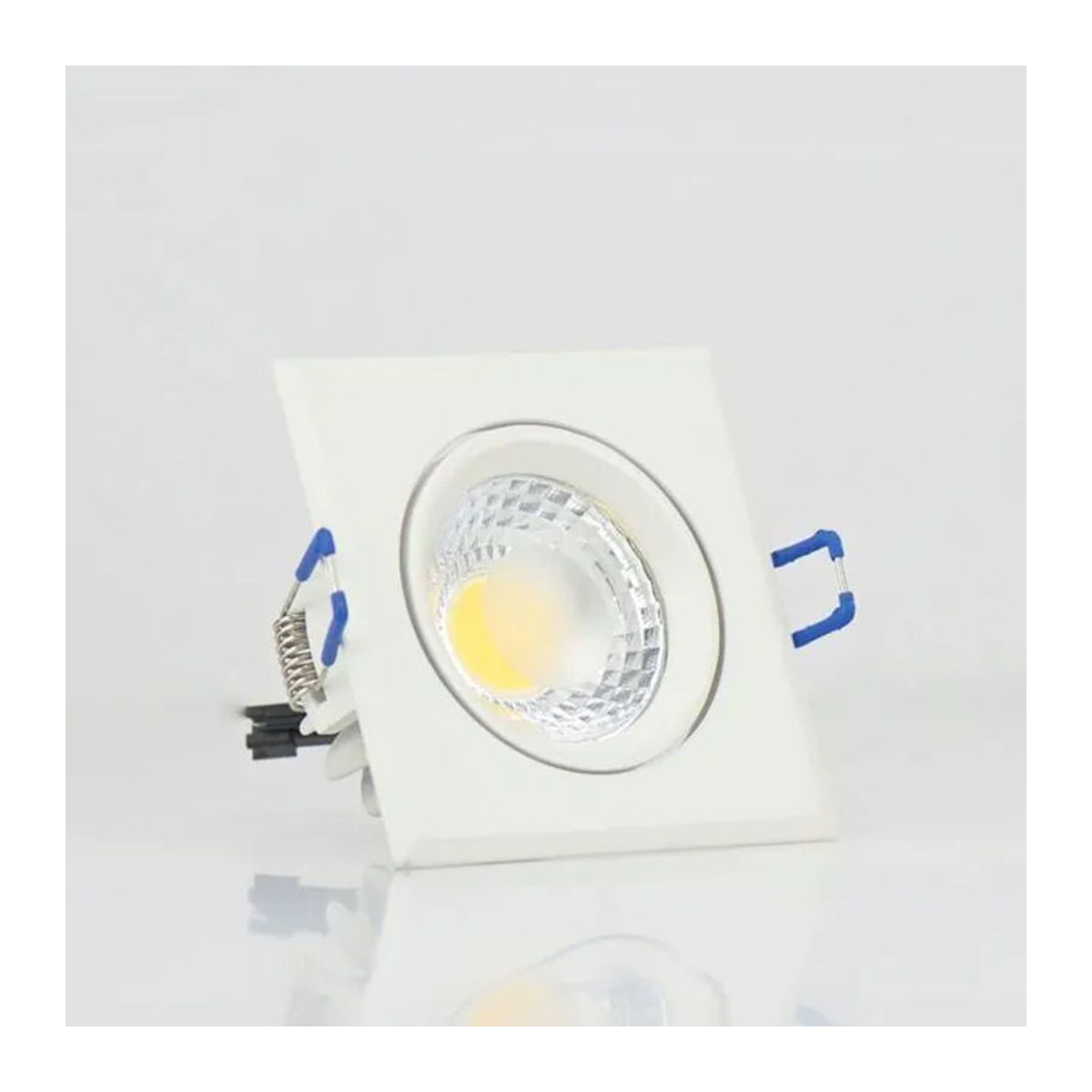 LED Einbaustrahler Carré Weiß 3W (entspricht 25W) Dim, B/B: 90 x 90 mm, Silber/Mattweiß - Bild 1