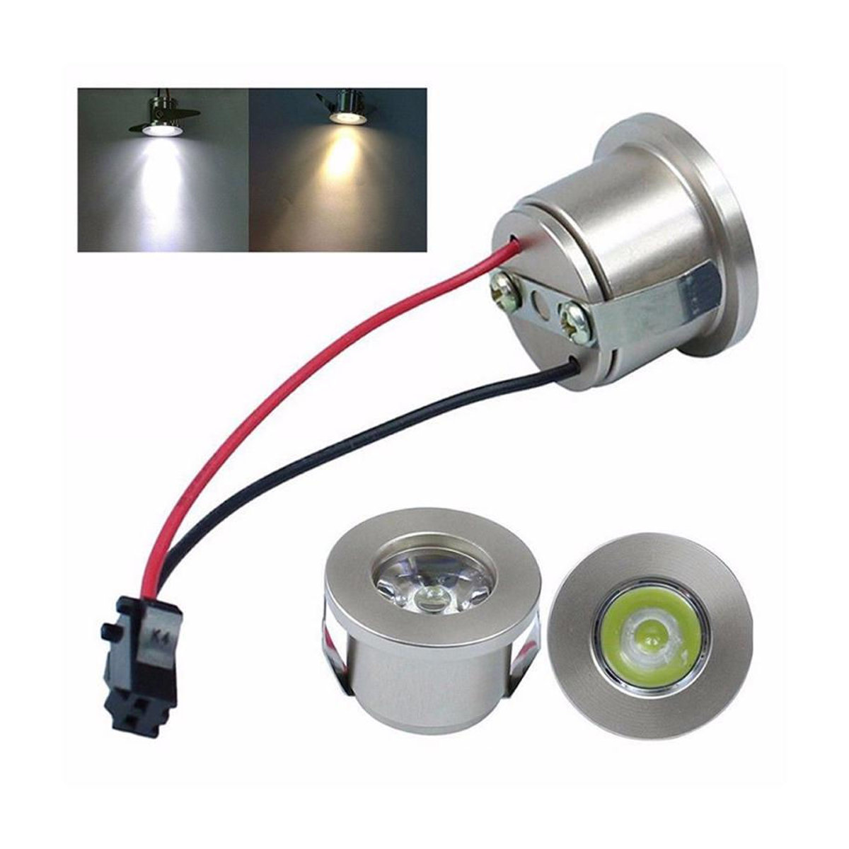 LED Einbaustrahler Mini Spotlight Deckenleuchte in Weiß und Chrom aus Aluminium mit warmweißem Licht - Bild 3