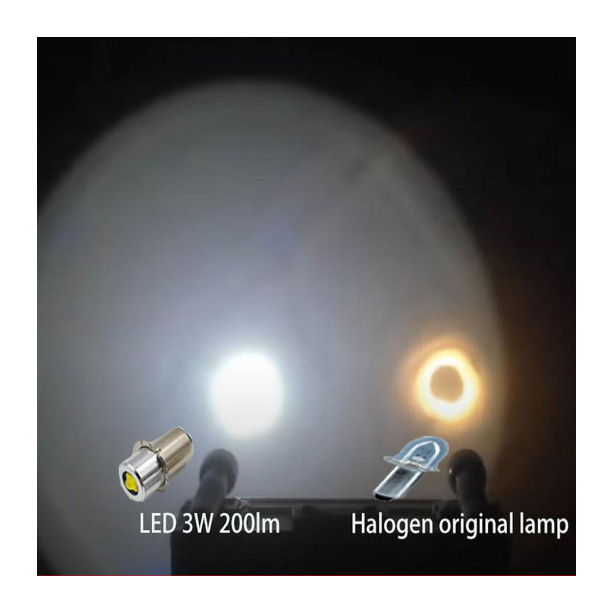 LED Ersatzbirne E10 Kaltweiß für Taschenlampen und Notlichter 3-9 Zellen 12V 18V 24V - Bild 3