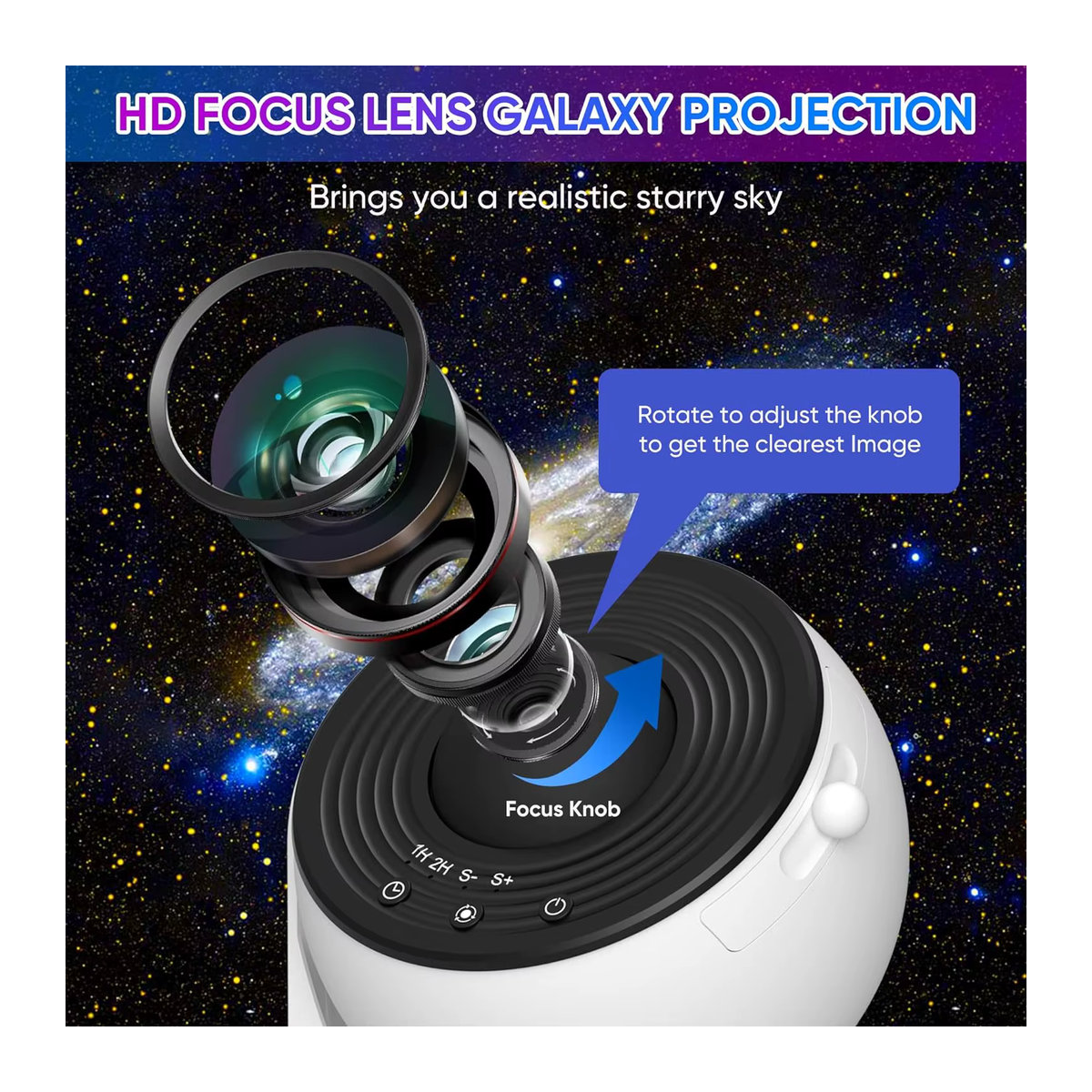 LED Galaxy-Projektor für Schlafzimmer und Zuhause als Planetarium und Raumdekoration - Bild 4