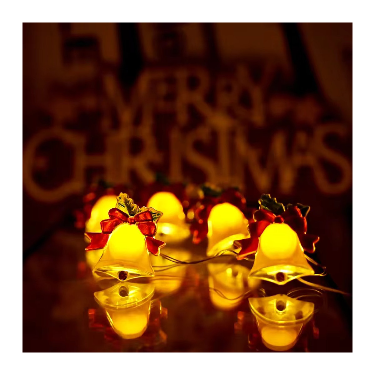 LED Glocke Lichterkette mit 50/20 integrierten LEDs und USB-Stecker für Weihnachtsbaum, Wohnzimmer und Hochzeitsdeko - Bild 4